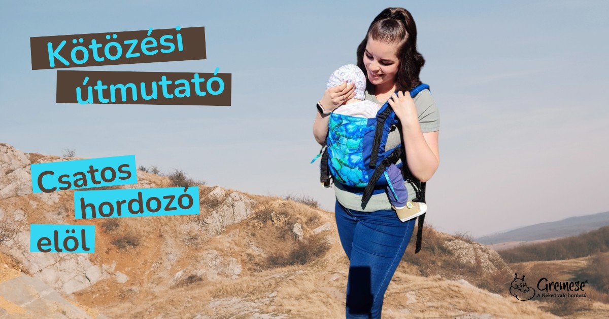 Csatos hordozó használata elöl